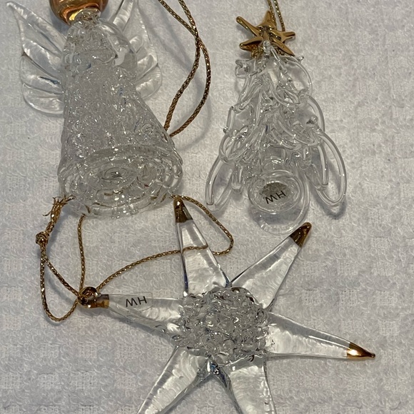 Vintage Avon Spun Glass Ornaments Gold Trim - Picture 3 of 6